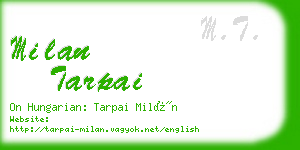 milan tarpai business card